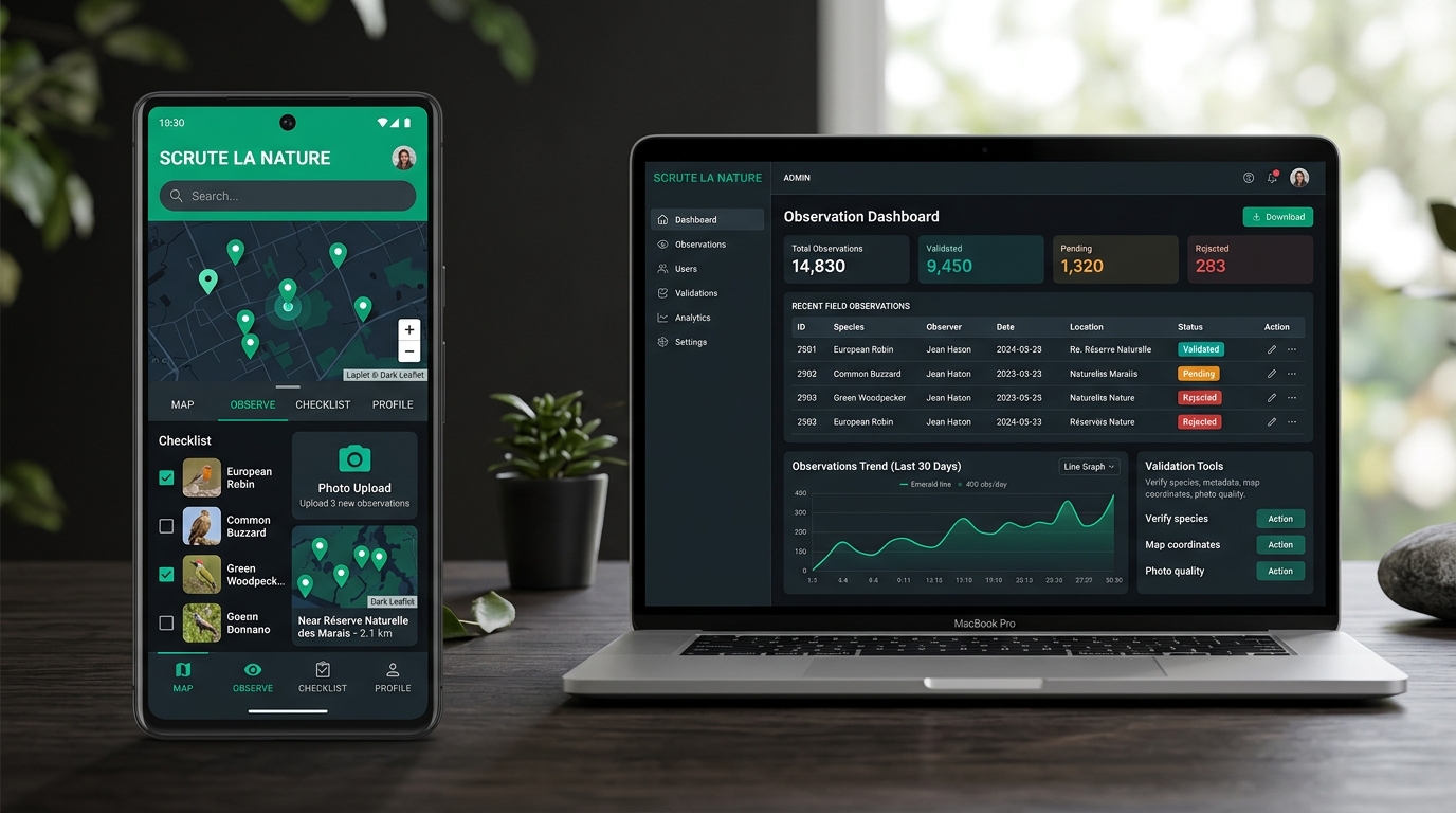 Scrute La Nature (SeMaNature) — Écosystème Web & Mobile